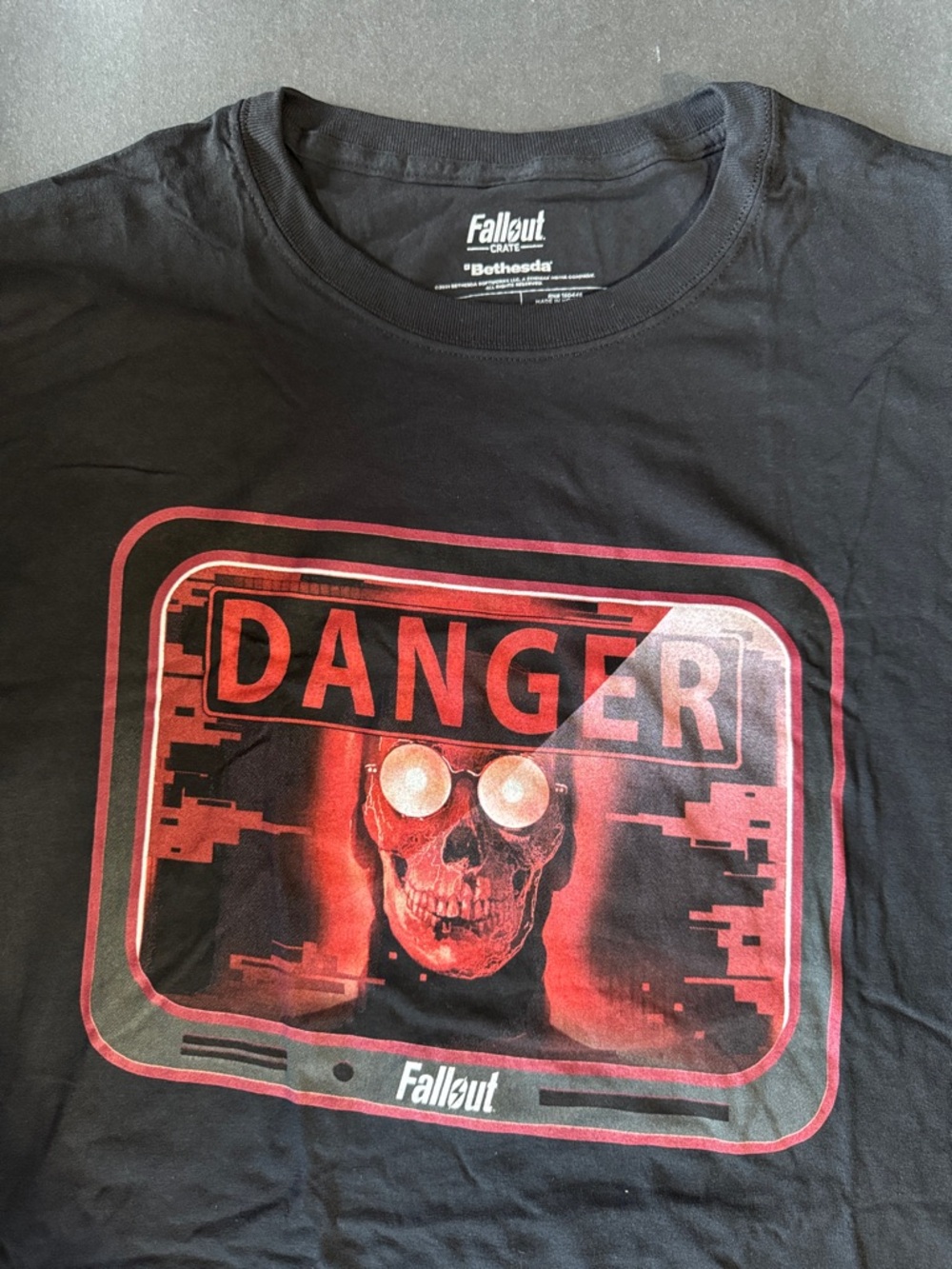 Black "Danger" Graphic Short Sleeve Tee